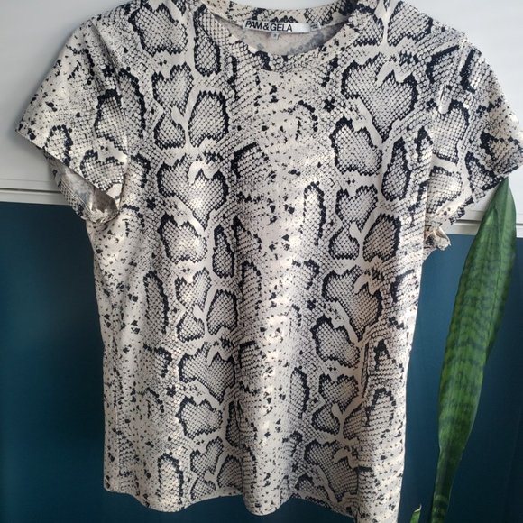 PAM & GELA Snake-print Crewneck Te - Picture 4 of 6